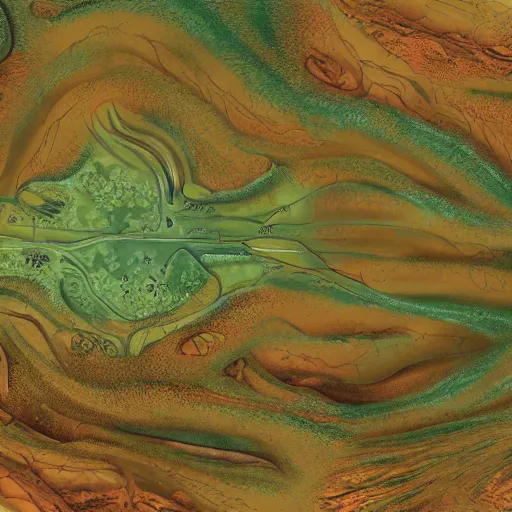 Image similar to detailed details photorealistic image of the latest green map of mars after terraforming in the style of moebius and alex ross, gouache and wash paints color, detailed details facial and body and human and environments and proportionate, detailed 5 k details.