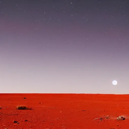 Prompt: alien red desert landscape, alien red moon, superior quality, photography, masterpiece