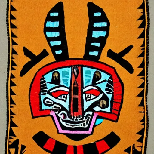 Image similar to Aztec warrior with jaguar mask