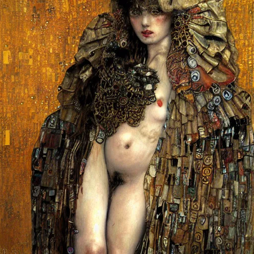 Image similar to depraved goddess soldier, intricate detail, klimt, royo, royo, whealan,