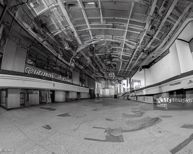 Prompt: camera footage of a Gigantic cockroach Headcrab in an abandoned shopping mall, high exposure, dark, monochrome, camera, grainy, CCTV, security camera footage, timestamp, zoomed in, fish-eye lens, headcrab, cockroach, spider, horrifying :4