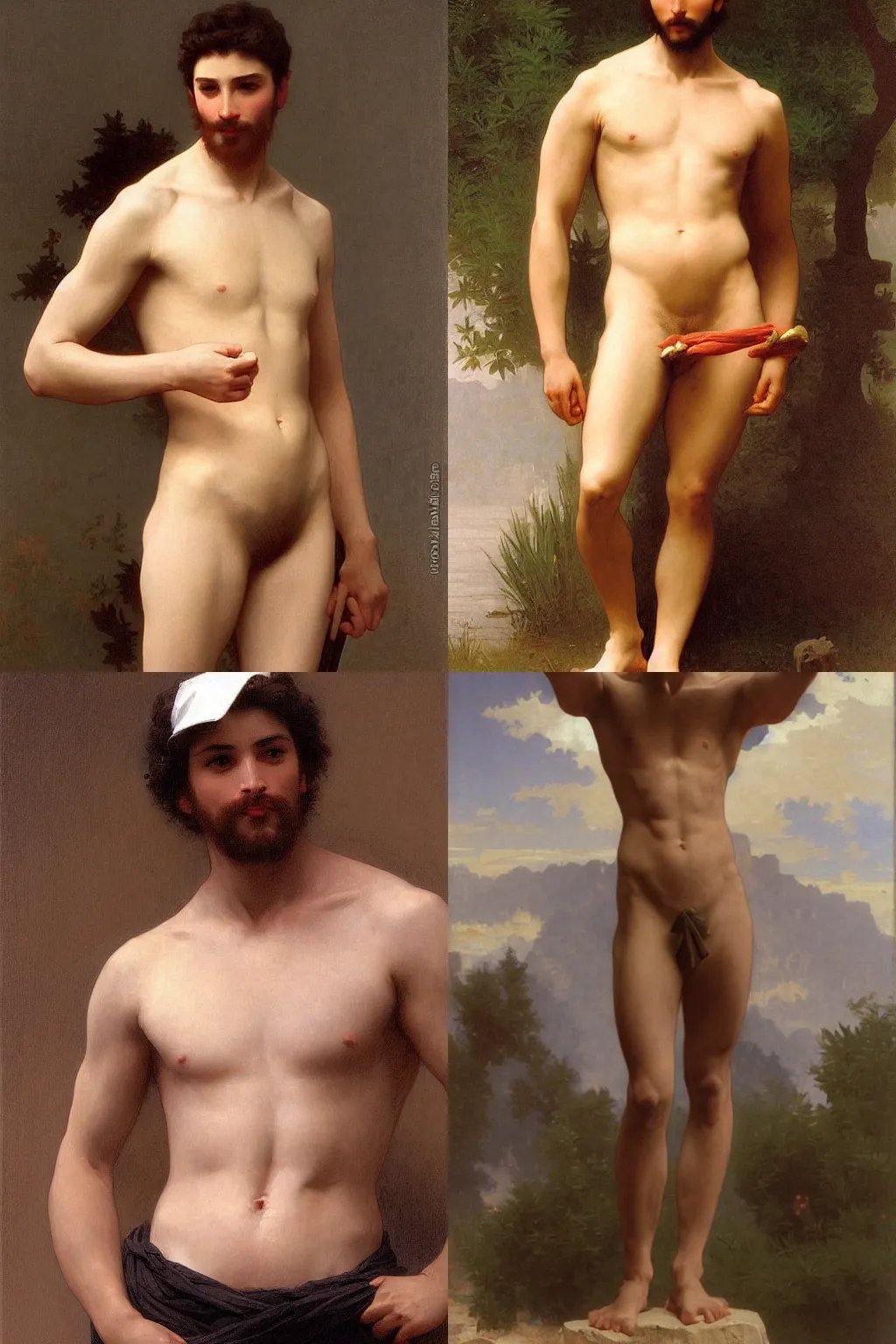 Prompt: male character art by william - adolphe bouguereau