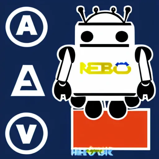 Image similar to vector logo of a fat robot with the letter a