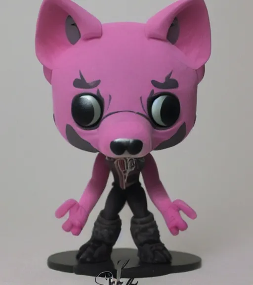 Image similar to pink wolf fursuit funko pop still sealed in box, ebay listing