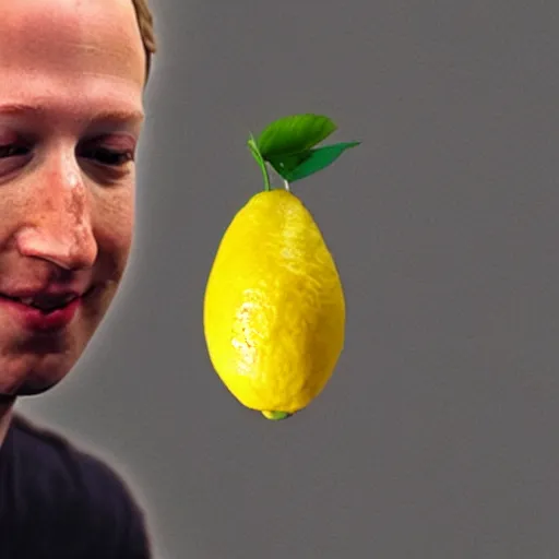 Image similar to a lemon that looks like Mark Zuckerberg