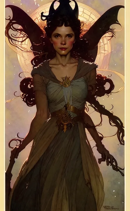 Image similar to magical witch gorgeous lighting by weta studio, mucha, bautista and norman rockwell and greg rutkowski and tom bagshaw and james gurney and lucasfilm