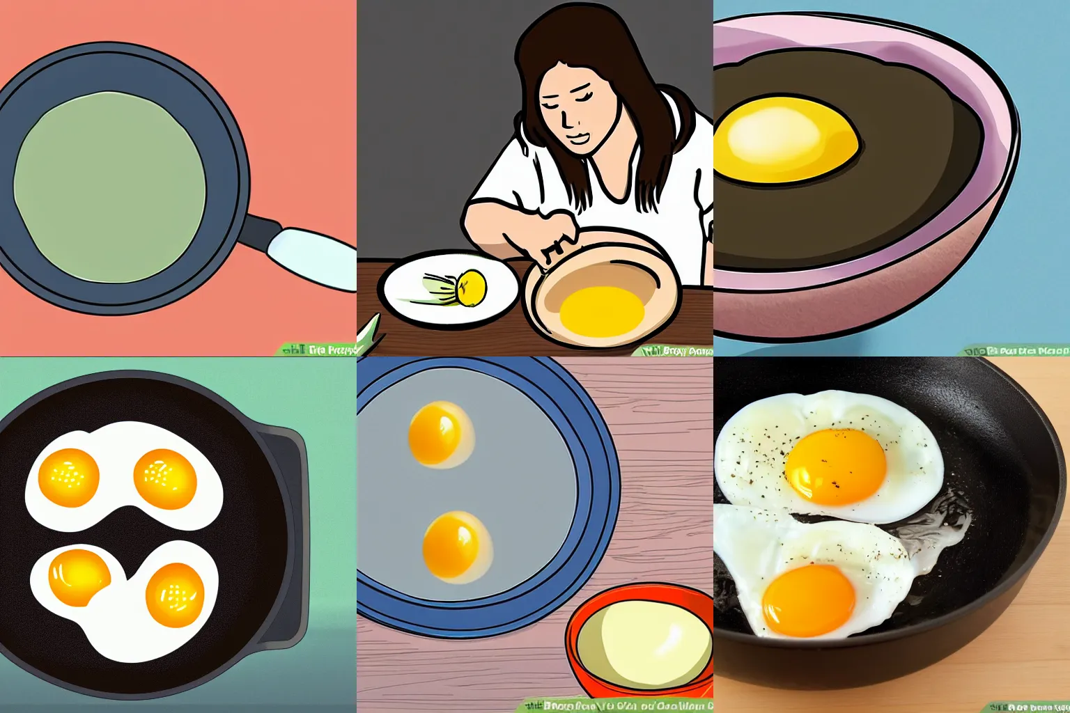 Prompt: wikihow instructions on how to cook an egg