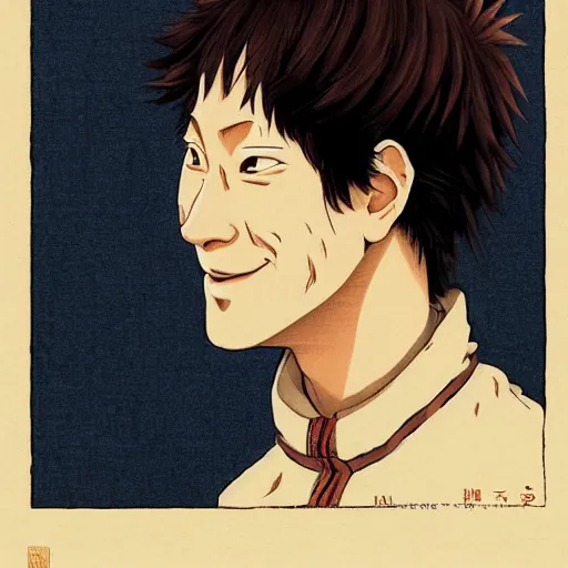 Prompt: anime mark zuckerberg as tengu by hasui kawase by richard schmid