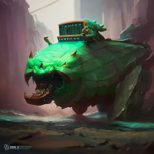 Image similar to a dnd monster which resembles a garbage truck, made by stanley artgerm lau, wlop, rossdraws, artstation, cgsociety, concept art, cgsociety, octane render, trending on artstation, artstationhd, artstationhq, unreal engine, 4 k, 8 k,