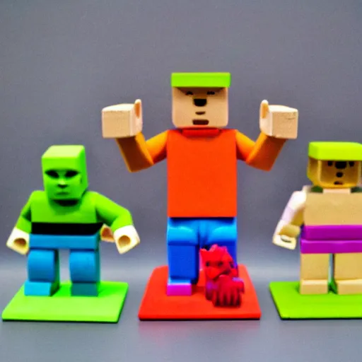 35 mm photo of block figures looking like roblox, Stable Diffusion