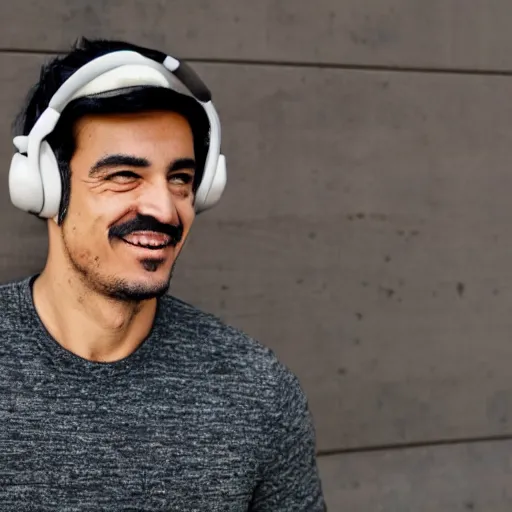 Image similar to mario wearing a pair of grado sr60x