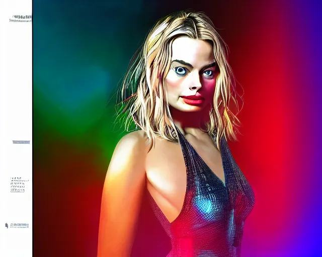 Prompt: led neon art of margot robbie, digital art, hyper detailed, award winning