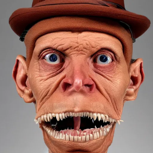 Image similar to a detailed male face by gunther von hagens