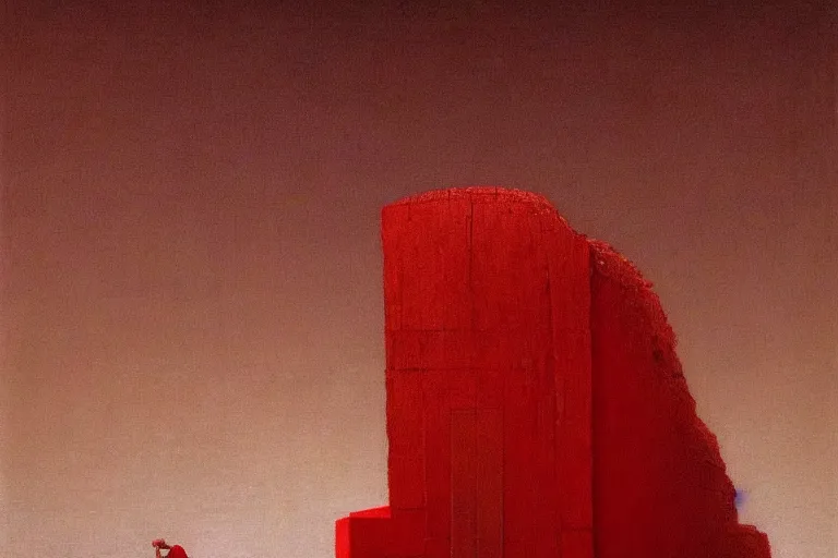 Image similar to only with red detailed white stone male statures's back, sportspalast amphitheatre, crowd hails him, in the style of beksinski, parts by edward hopper, parts by rodcenko, parts by yue minjun, intricate and epic composition, red by caravaggio, insanely quality, highly detailed, masterpiece, red light, artstation, 4 k