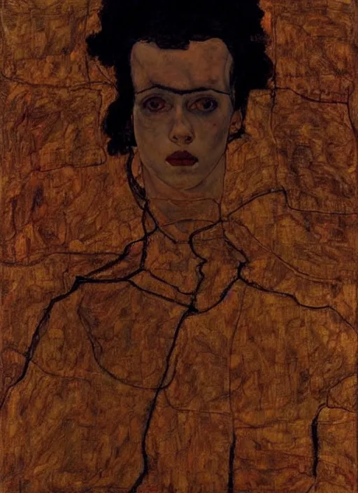 Image similar to shadows in the dark, backlight, extremely realistic and highly detailed painting by egon schiele, soft light, gold ratio