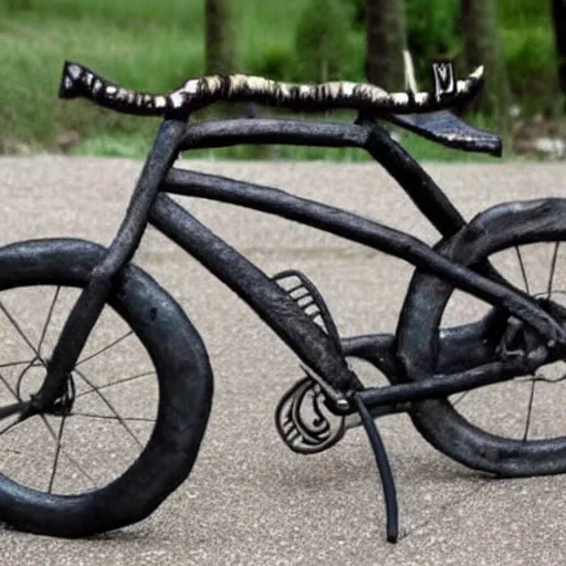 Image similar to bike made out of skull and bones, dark