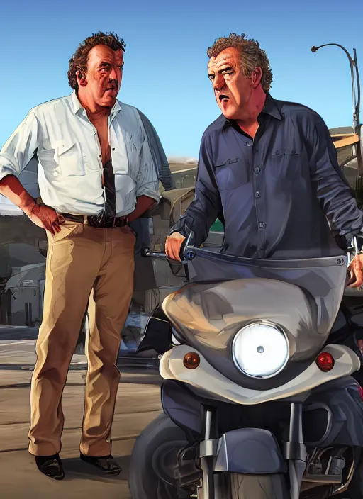 Image similar to jeremy clarkson in gta v, cover art by stephen bliss, artstation