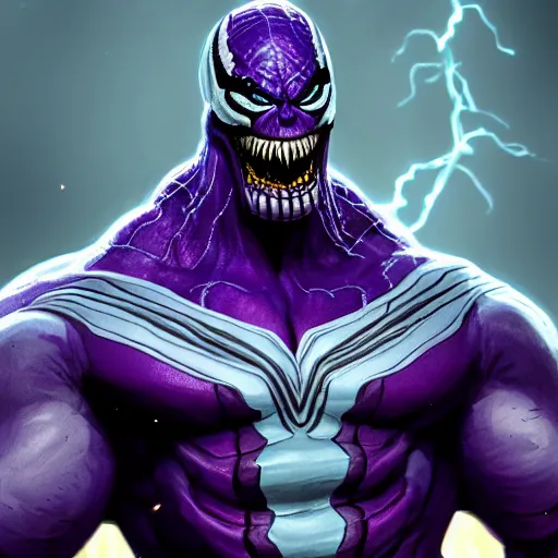 Image similar to Thanos as Venom, 4k, artstation, cgsociety, award-winning, masterpiece, stunning, beautiful