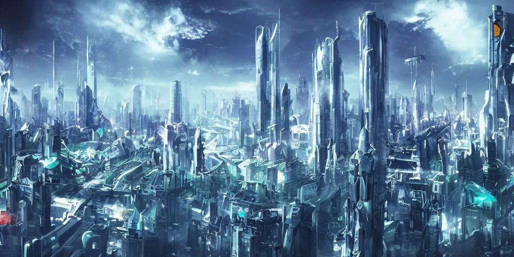 Image similar to futuristic city