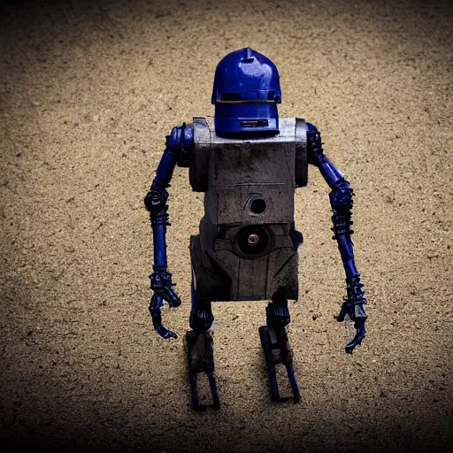 Prompt: upper torso droid, with no legs, that hovers above the ground