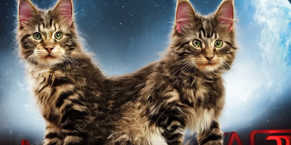Image similar to a 3 d rendered movie still a robot resembling a maine coon kitten has become a cat scanner. a cat scan. science fiction blockbuster movie from the future, imax 7 0 mm. the mandalorian ( american space western television series )