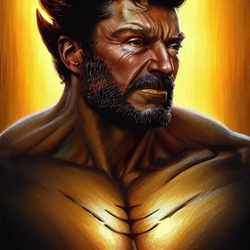 Image similar to a portrait of ronald reagan as wolverine, fantasy, intricate, elegant, digital painting, trending on artstation, concept art, sharp focus, illustration by Gaston Bussiere and artgerm, 4k.