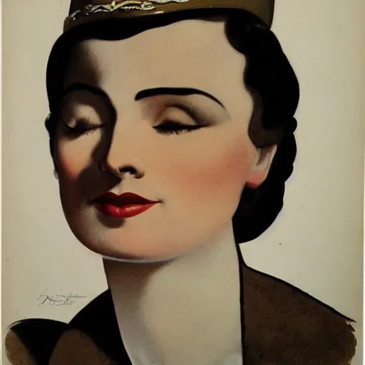 Image similar to a portrait by alberto vargas.