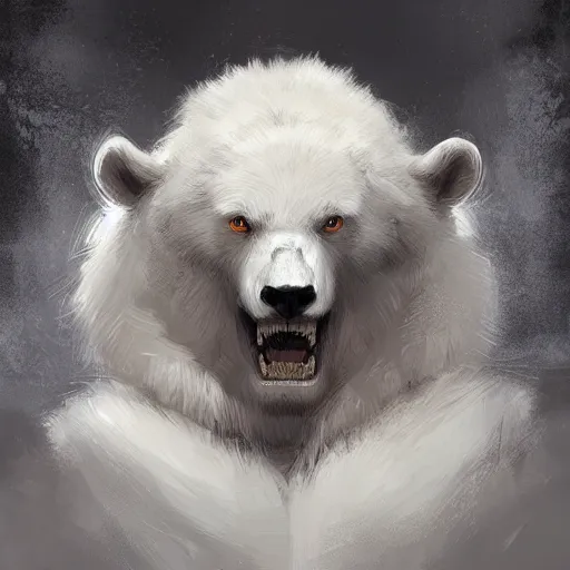 Prompt: a masterpiece digital painting of a white bear in medieval armor, roaring, fantasy, highly detailed, digital painting, trending on artstation, concept art, sharp focus, illustration in the style of wlop, greg rutkowski, artgerm and magali villeneuve