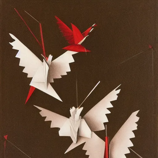 Image similar to paper cranes by caravaggio