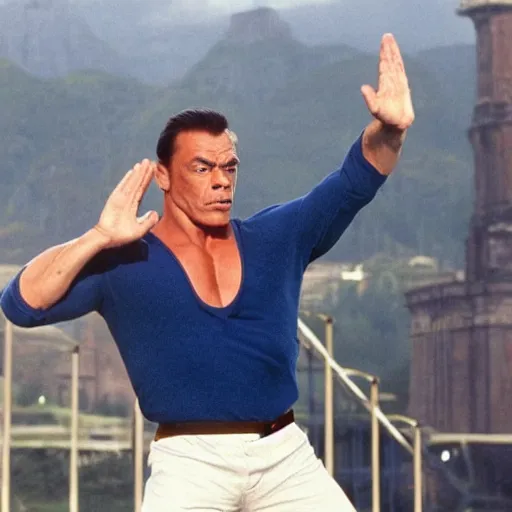 Image similar to jean-claude van Damme saluting
