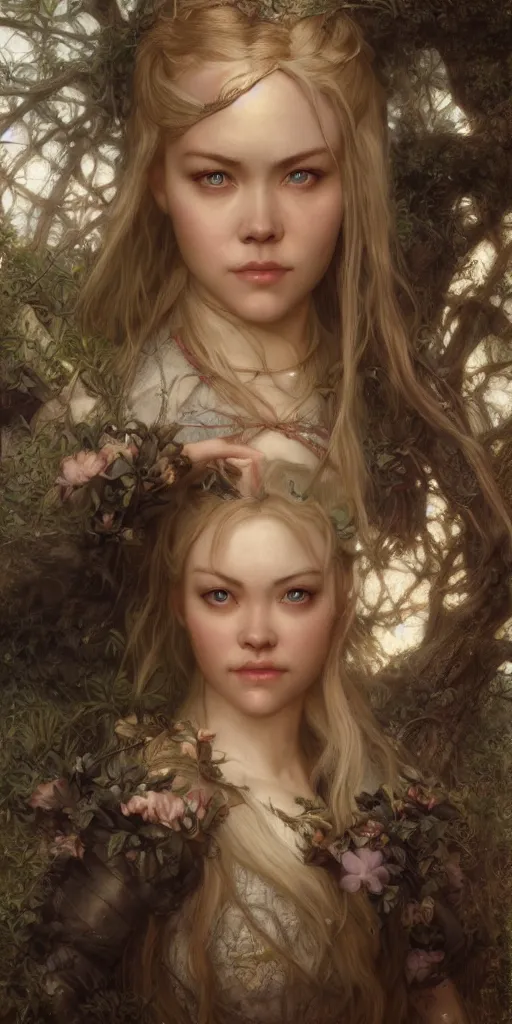 Image similar to kristanna loken lolita, lord of the rings, masterpiece by edgar maxence and ross tran and michael whelan, gustav dore, 8 k, octane render