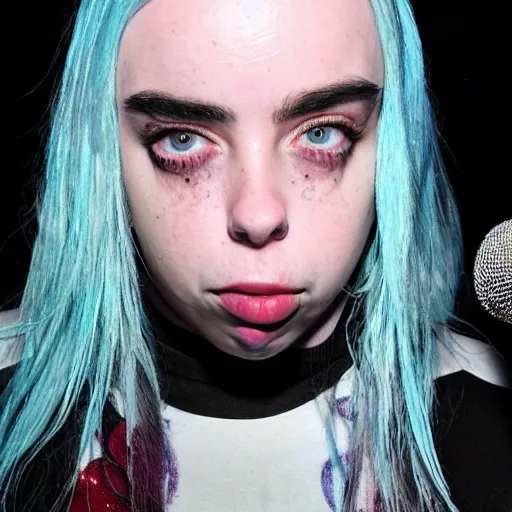 Image similar to billie eilish having Trypophobia