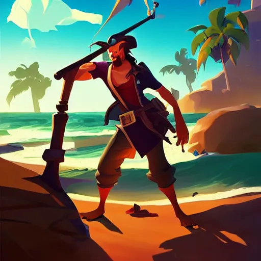 Image similar to painting treasure on sea of thieves game smooth median photoshop filter cutout vector, behance hd by jesper ejsing, by rhads, makoto shinkai and lois van baarle, ilya kuvshinov, rossdraws global illumination