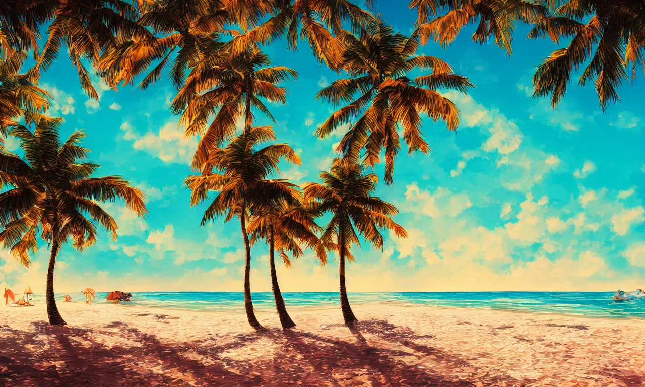 Image similar to paradise beach by alena aenami artworks in 4 k