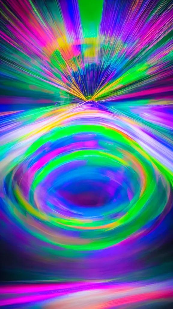 Prompt: speed light painting long exposure abstract prism colorfull speed