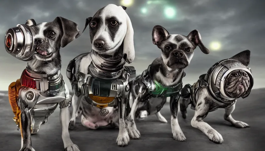 Image similar to Cyborg dogs Conquering planet earth, 4k photography award winning,