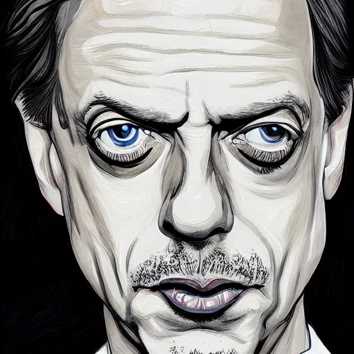 Image similar to Steve Buscemi, painted by Martine Johanna and Rafael Albuquerque