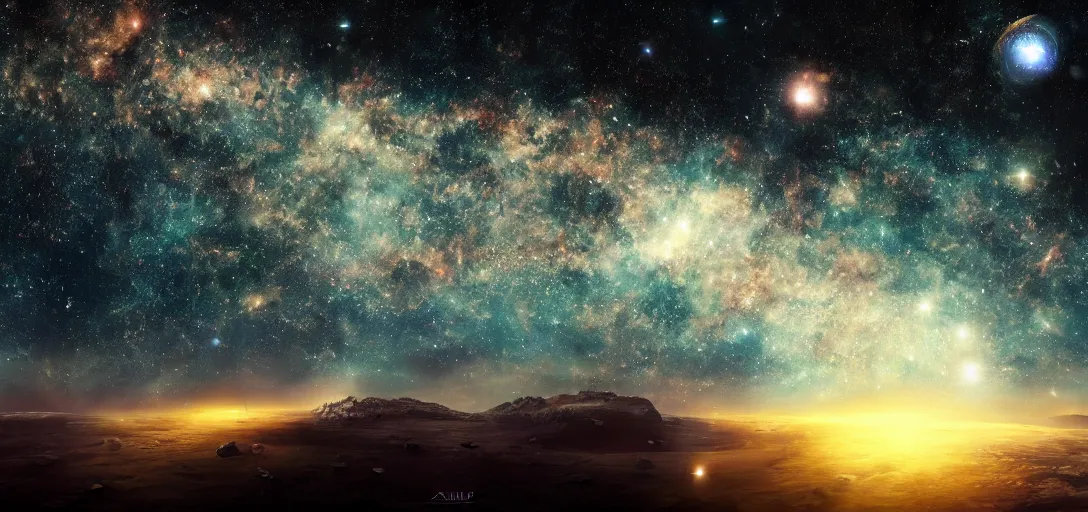 Starry Stars Night Sky Milky Way Anime Scenery Art HD 4K Wallpaper
