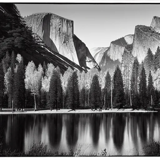 Image similar to black-and-white landscape photograph of Yosemite National Park by Ansel Adams width 1024