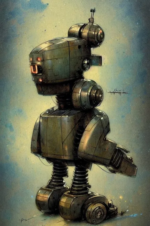 Prompt: (((((1950s ironclad robot . muted colors.))))) by Jean-Baptiste Monge !!!!!!!!!!!!!!!!!!!!!!!!!!!