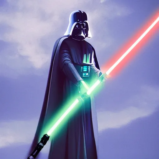 Prompt: A christian Jedi, lightsaber in the shape of a cross, godly aura, detailed cinematic photography, rim light, sharp, the lightsaber has the shape of a cross, Star Wars, Christianity