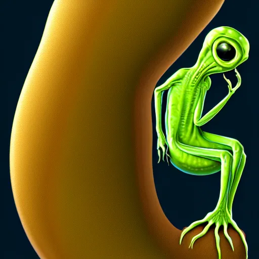 Image similar to live slug reaction, slug alien looks disgusted off to one side, a banner at the bottom says Live Slug Reaction, the slug alien is disgusted and tired looking, realistic, digital art