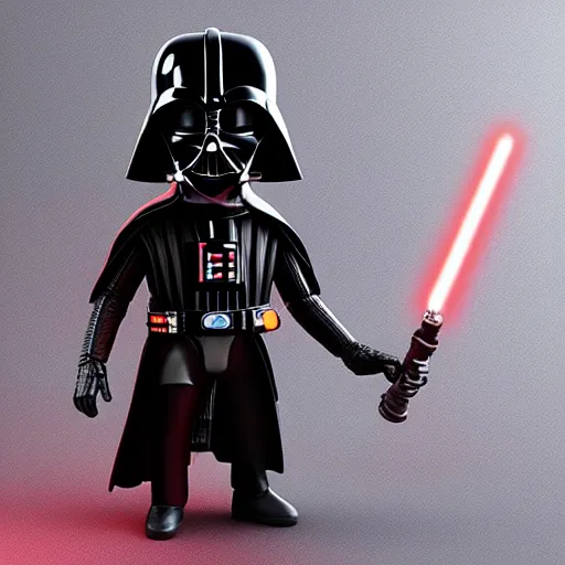 Prompt: “darth Vader bobble head toy, 3D rendered,8k,detailed,lightsaber”