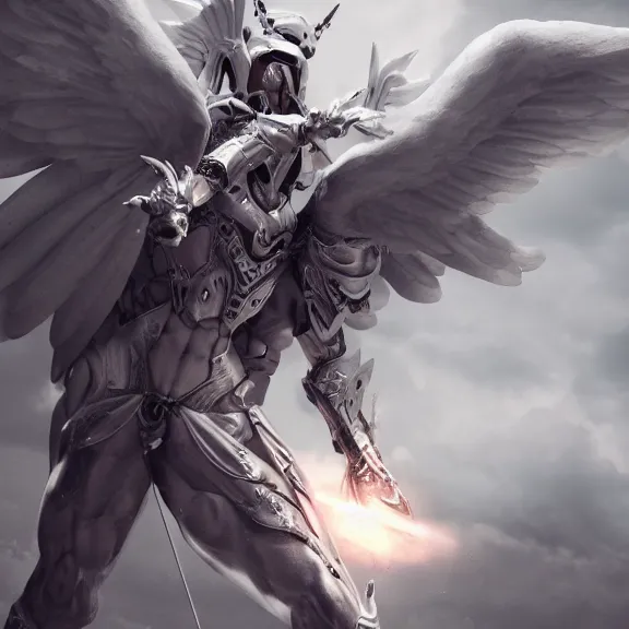 Prompt: cinematic full body shot of a male angel flying over hell, that's a beautiful stunning white armor, elegant pose, flying, detailed arms, detailed white armor, two arms, two legs, detailed fanart, macro art, realistic digital art, DeviantArt, artstation, 3D realistic, 8k HD, octane render