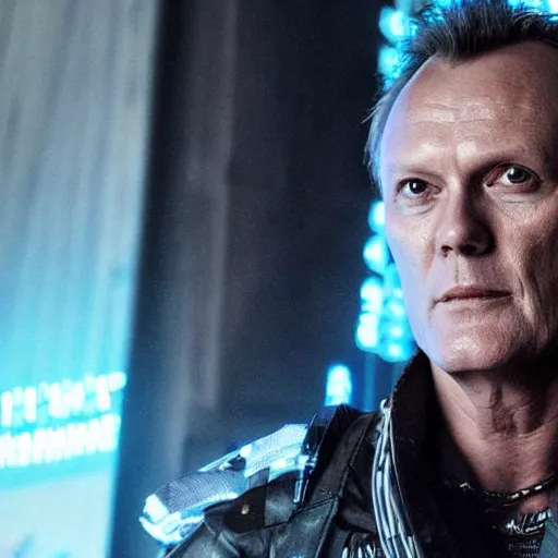 Image similar to Anthony Head as Cyberpunk Uther