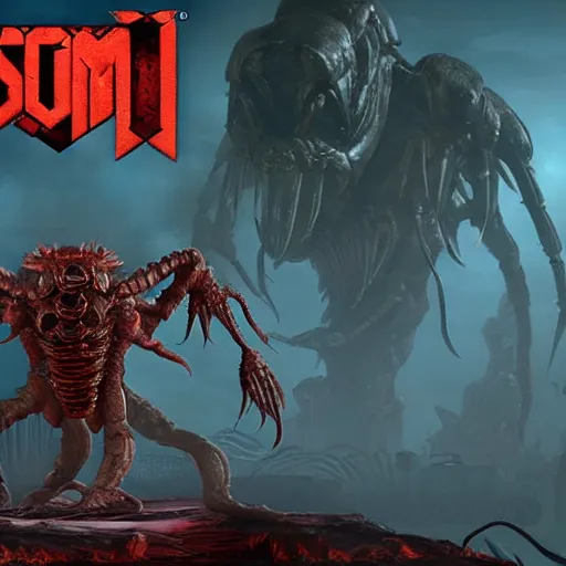 Image similar to insect monster from doom eternal