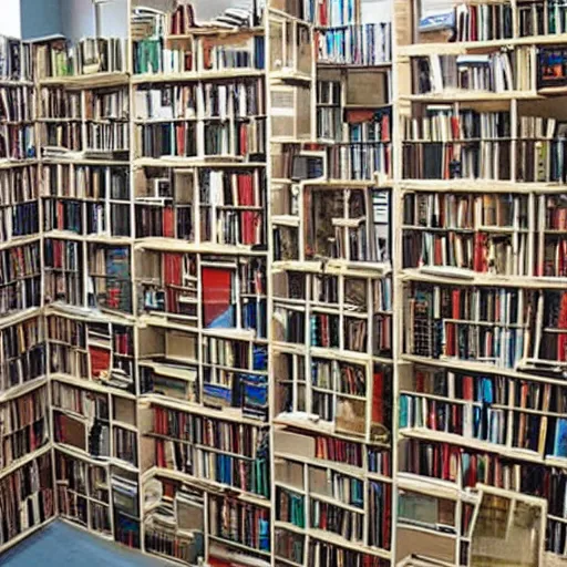 Image similar to a prison made out of books