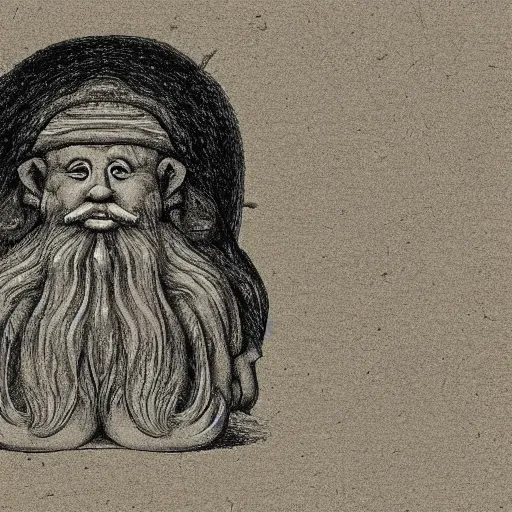 Image similar to proportional gnome, a detailed schematic drawing by Leonardo da Vinci