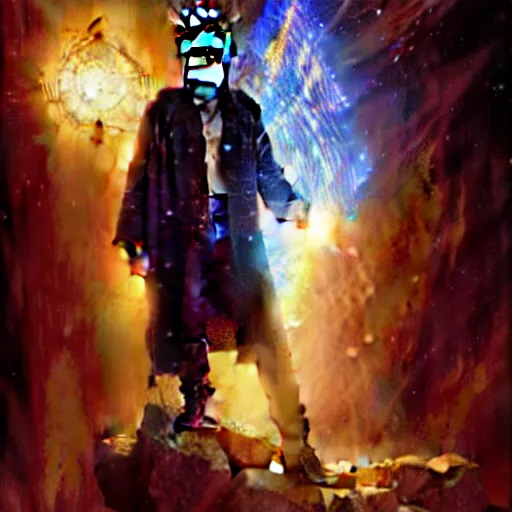 Image similar to david bowie as doctor who, radiant light, caustics, heroic, bright iridescent light, by gaston bussiere, bayard wu, greg rutkowski, maxim verehin