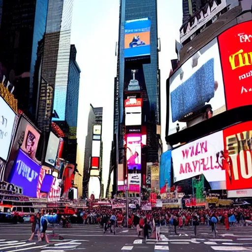 Prompt: breaking news coverage of a mysterious event in times square